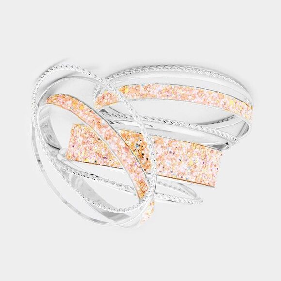 Sequin Embellished 11 Bangle Bracelets - Picture 4 of 5